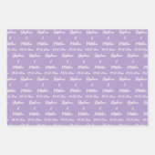 Elegante Paarse pruimenbruid noemt bruiloften Inpakpapier Vel (Voorkant 3)