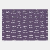 Elegante Paarse pruimenbruid noemt bruiloften Inpakpapier Vel (Voorkant)