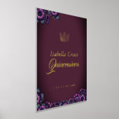 Elegante Paarse Quinceañera met script en bloemen Folie Afdrukken (Laagn)