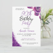 Elegante Paarse Roos 90ste verjaardag Kaart (Staand voorkant)