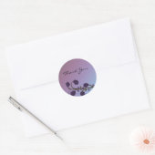 Elegante Paarse Roos Dank Je Ronde Sticker (Envelop)