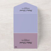 Elegante  Paarse Roos delicate bruiloft All In One Uitnodiging (Buitenkant)