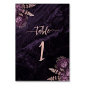 Elegante Paarse Roos gouden bloemenbruiloft Kaart (Achterkant)