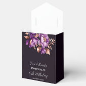 Elegante paarse roos gouden pioenen bloemverjaarda bedankdoosjes (Geopend)