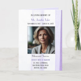 Elegante Paarse rouwrouwdienst Programma