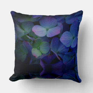 Elegante paarse roze blauw bloemen hortensia's kussen