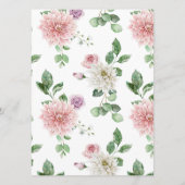 Elegante Paarse & Roze Bloemen Wedding Menu (Achterkant)