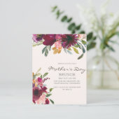 Elegante paarse roze bloemenscript Moederdag Kaart (Staand voorkant)