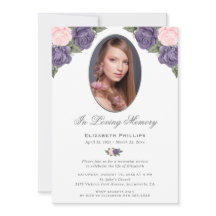 Elegante Paarse roze bloemige foto herdenkingsdien