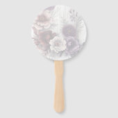 Elegante paarse, roze en kastanjebruine bloemen handwaaier (Achterkant)