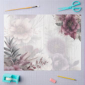 Elegante paarse, roze en kastanjebruine bloemen tissuepapier (Craft)