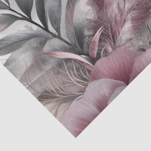 Elegante paarse, roze en kastanjebruine bloemen tissuepapier (Detail)