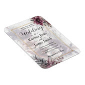 Elegante paarse, roze en kastanjebruine bloemenbru magneet (Rechterzijde)