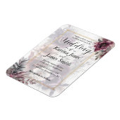 Elegante paarse, roze en kastanjebruine bloemenbru magneet (Linkerzijde)