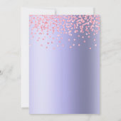 Elegante Paarse Roze Glitter Trouwreceptie  Kaart (Achterkant)