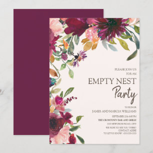 Elegante Paarse Roze Gouden Bloemstuk Empty Nest F Kaart