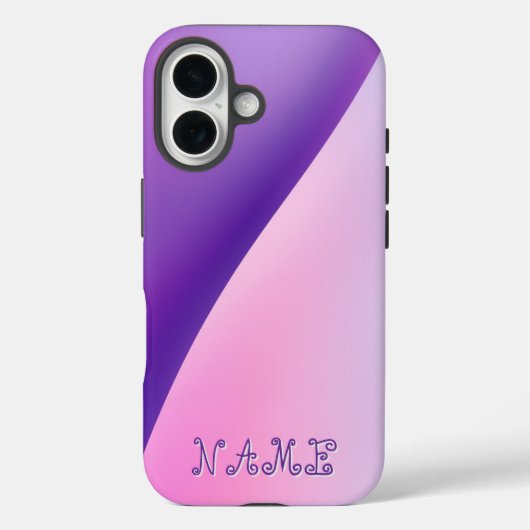 Elegante Paarse Roze Gradient Wave Abstract Case-Mate iPhone Case (Achterkant)