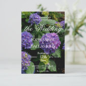 Elegante paarse roze hortensia bruiloft sjabloon kaart (Staand voorkant)