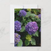 Elegante paarse roze hortensia bruiloft sjabloon kaart (Achterkant)