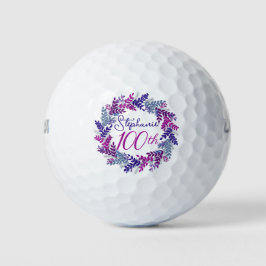 Elegante Paarse Roze Krans 100e Verjaardag Golfballen