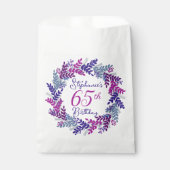 Elegante Paarse Roze Krans 65e Verjaardag Bedankzakje (Voorkant)
