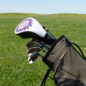Elegante Paarse Roze Krans 65e Verjaardag Golfheadcover (Insitu)