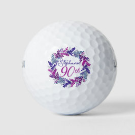 Elegante Paarse Roze Krans 90ste Verjaardag Golfballen