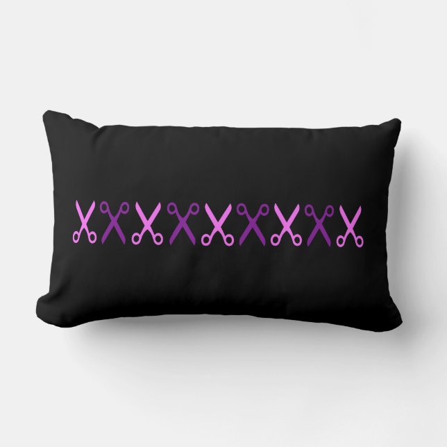 Elegante Paarse Roze Schaar Kussen Kussen (Voorkant)