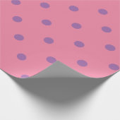 Elegante paarse roze stippen cadeaupapier (Hoek)