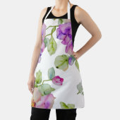 Elegante paarse roze waterverf bloemen schort (Insitu)