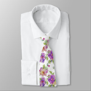 Elegante paarse roze waterverf bloemen stropdas