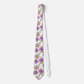 Elegante paarse roze waterverf bloemen stropdas (Voorkant)