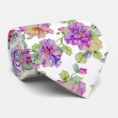 Elegante paarse roze waterverf bloemen stropdas (Opgerold)