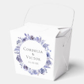 Elegante paarse rozen bloemige winterbruiloft bedankdoosjes (Voorkant)