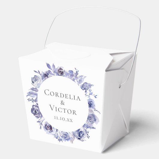 Elegante paarse rozen bloemige winterbruiloft bedankdoosjes (Voorkant)
