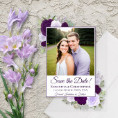 Elegante Paarse Rozen bruiloft Save the Date Foto Acryl Uitnodigingen