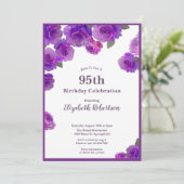 Elegante paarse rozen Vrouwen Aangepaste 95e verja Kaart (Staand voorkant)