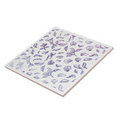 Elegante paarse rozenblaadjes patroon keramiek teg tegeltje (Zijkant)