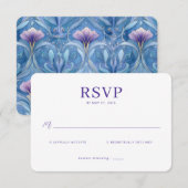 Elegante Paarse RSVP Kaart (Voorkant / Achterkant)