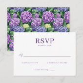 Elegante Paarse RSVP Kaart (Voorkant / Achterkant)