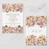Elegante Paarse rustieke hortensia bruiloft uitnod Notitiekaartje (Voorkant / Achterkant)