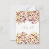 Elegante Paarse rustieke hortensia bruiloft uitnod Notitiekaartje (Achterkant)