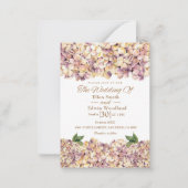 Elegante Paarse rustieke hortensia bruiloft uitnod Notitiekaartje (Voorkant)