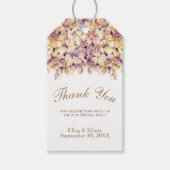 Elegante Paarse rustieke Hydrangea Favor label Cadeaulabel (Voorkant)