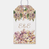 Elegante Paarse rustieke Hydrangea Favor label Cadeaulabel (Achterkant)