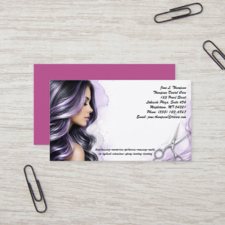 💜 Elegante Paarse Schoonheidssalon Visitekaartje