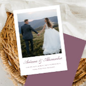 Elegante Paarse script foto bruiloft Save The Date