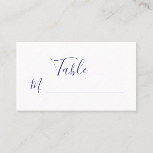 Elegante Paarse script kalligrafie op witte bruilo Plaatskaartje (Voorkant)