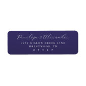 Elegante paarse serif retouradreslabels etiket (Voorkant)