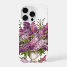 Elegante Paarse Sering Bloemen Boeket Vaas iPhone 15 Pro Case